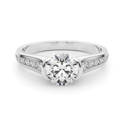 Round Diamond Single Row Engagement Ring