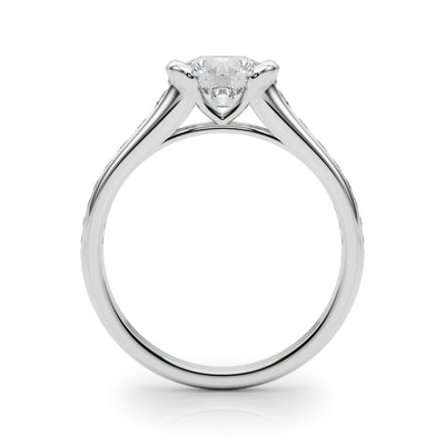 Round Diamond Single Row Engagement Ring