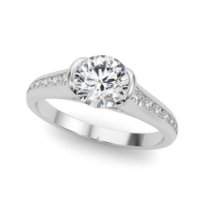 Round Diamond Single Row Engagement Ring