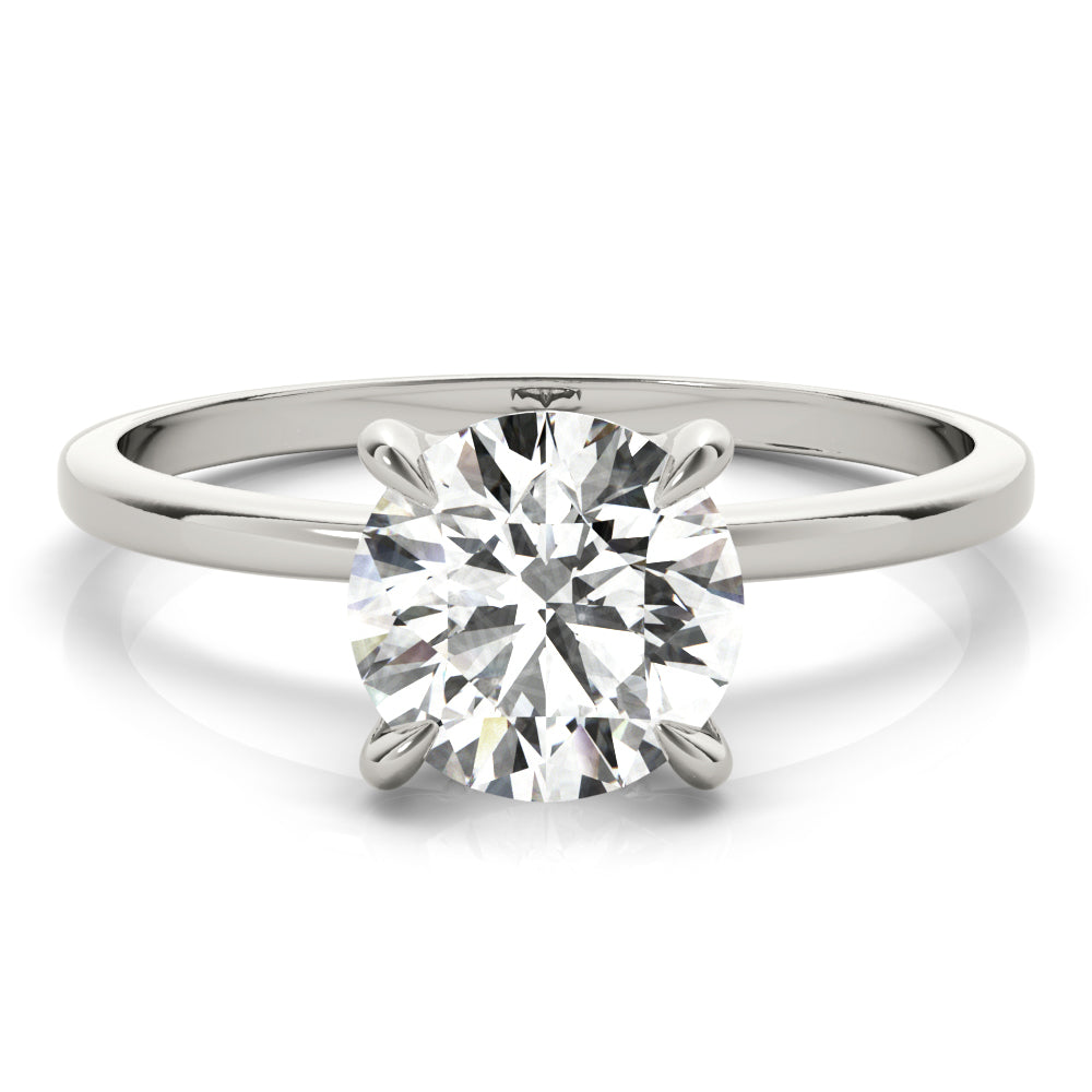 1 CT Round Diamond Halo Engagement Ring