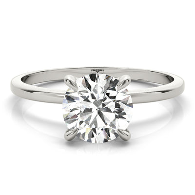 1 CT Round Diamond Halo Engagement Ring