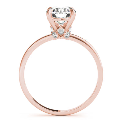 18K Rose Gold 1 ct Diamond Halo Engagement Ring