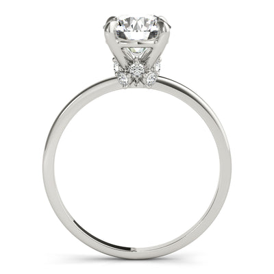 1 CT Round Diamond Halo Engagement Ring