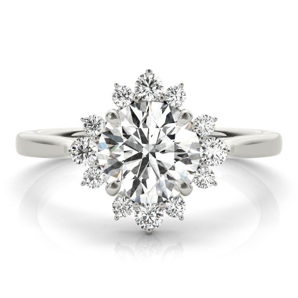 Diamond Round Halo Engagement Ring