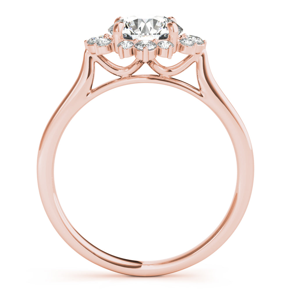 14K Rose Gold 1 CT Diamond Halo Engagement Ring