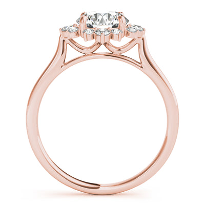 14K Rose Gold 1 CT Diamond Halo Engagement Ring