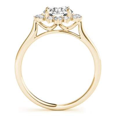 18K Yellow Gold 1 CT Diamond Halo Engagement Ring