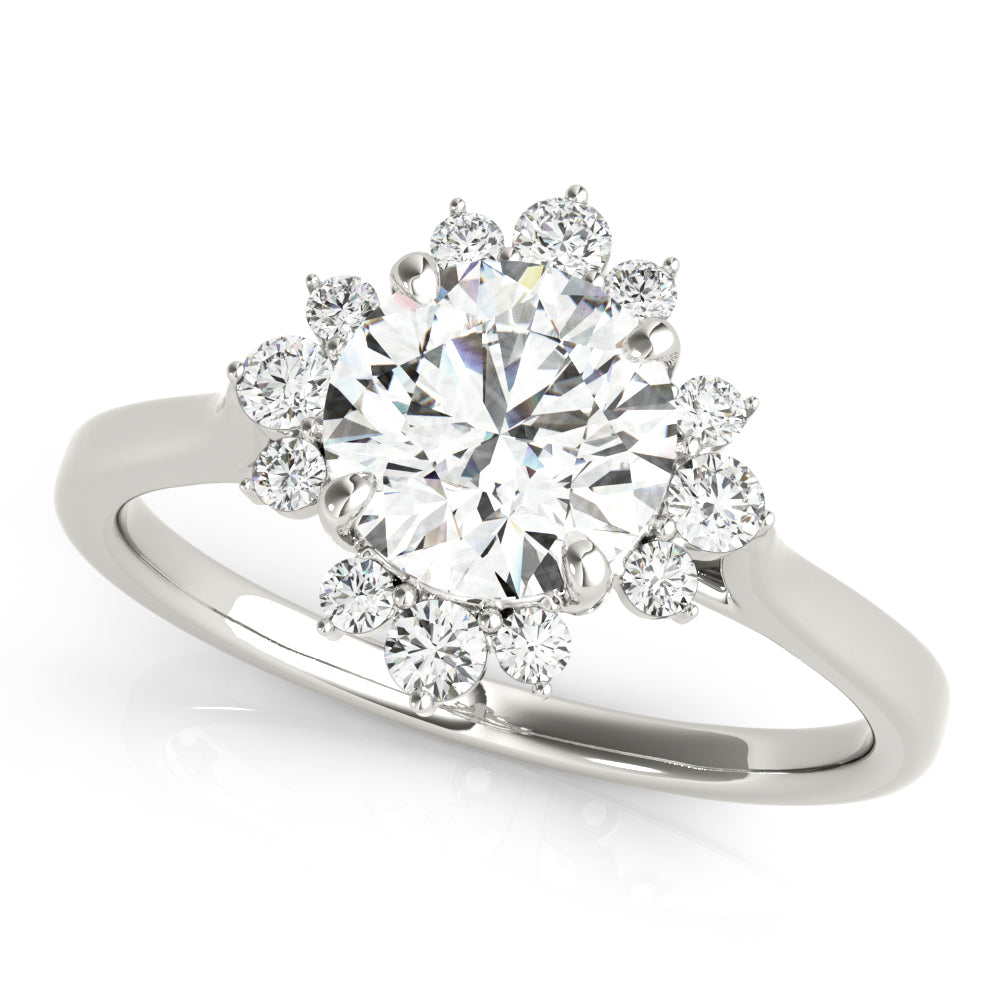 Diamond Round Halo Engagement Ring