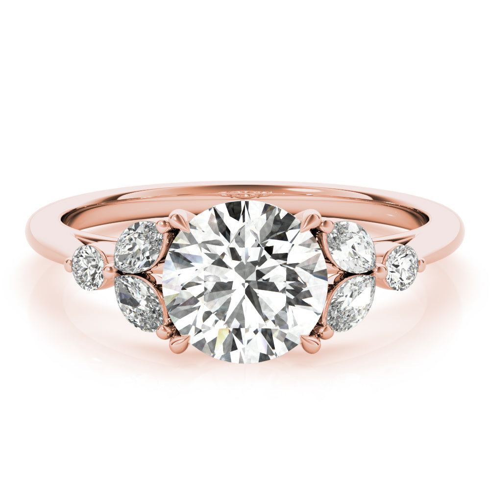 14K Rose Gold Diamond Engagement Ring 1.33ctw