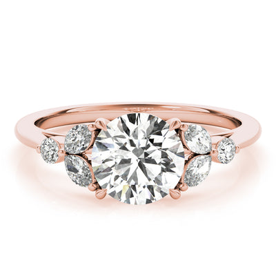 14K Rose Gold Diamond Engagement Ring 1.33ctw