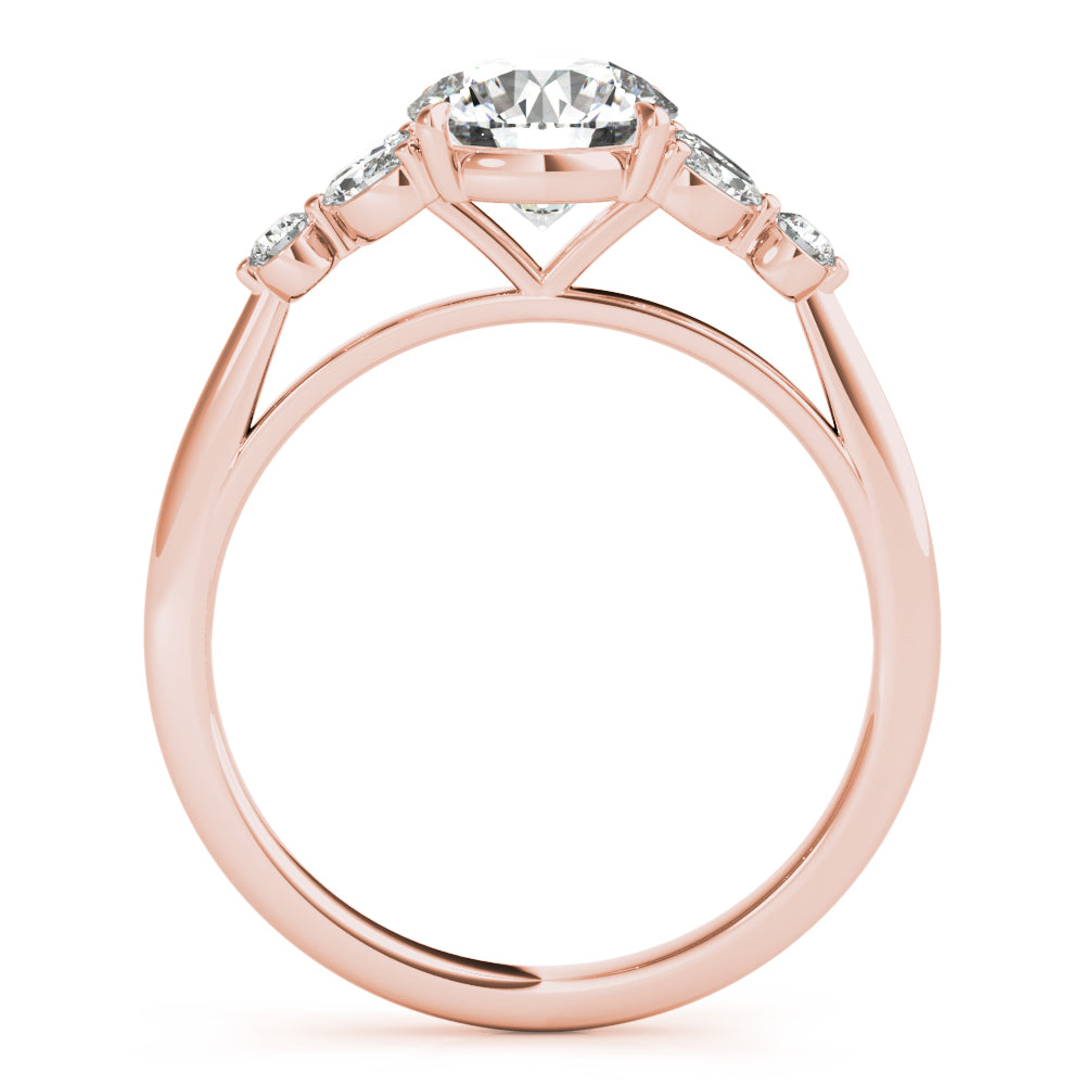 14K Rose Gold Diamond Engagement Ring 1.33ctw