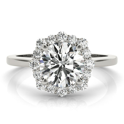 Round Diamond Halo Engagement Ring