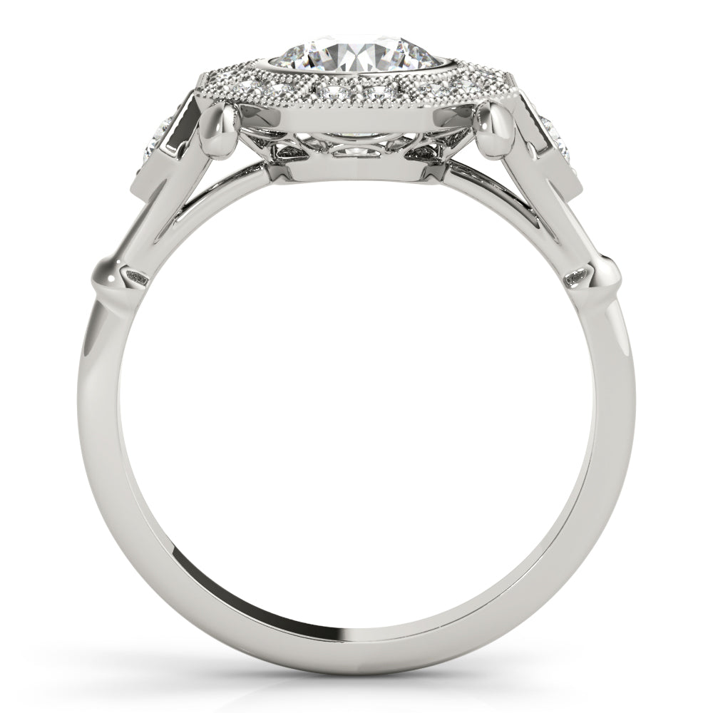 Premium Round Diamond Halo Engagement Ring