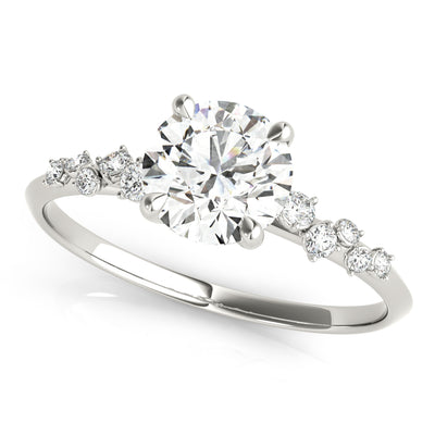 14K Gold Round Diamond Engagement Ring