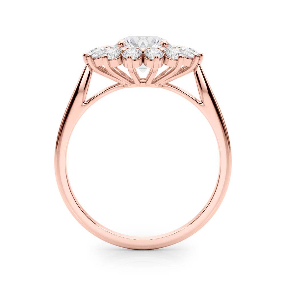 14K Rose Gold 1 ct Diamond Halo Engagement Ring