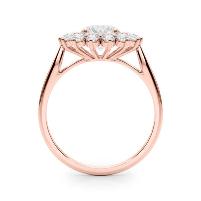 14K Rose Gold 1 ct Diamond Halo Engagement Ring