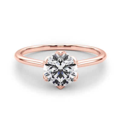 18K Rose Gold 1ct Diamond Engagement Solitaire Ring