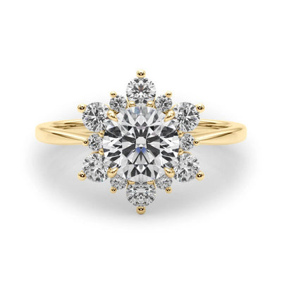 18K Yellow Gold 1.5ctw Round Diamond Engagement Ring