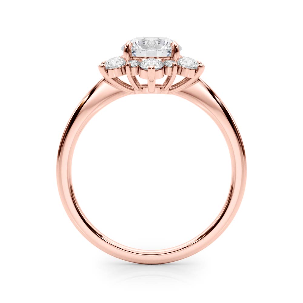 18K Rose Gold 1.5 ctw Round Diamond Halo Ring