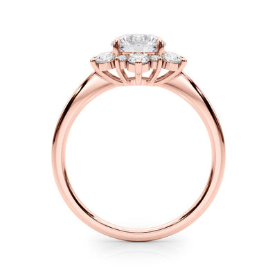 18K Rose Gold 1.5 ctw Round Diamond Halo Ring