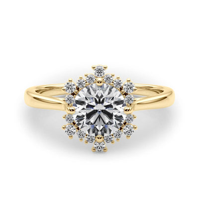 14K Yellow Gold 1 CT Diamond Halo Engagement Ring