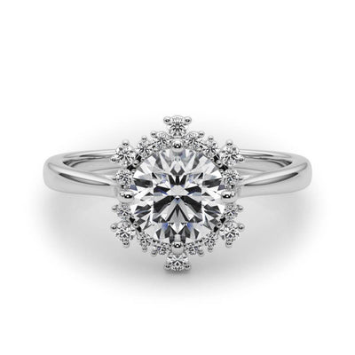 Round Diamond Halo Engagement Ring