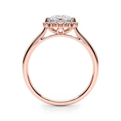 18K Rose Gold 1 CT Diamond Halo Engagement Ring
