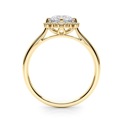 14K Yellow Gold 1 CT Diamond Halo Engagement Ring