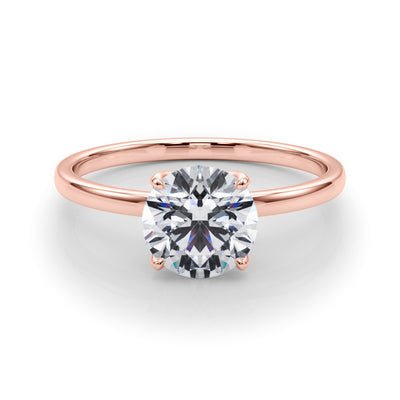 14K Rose Gold 1 CT Diamond Solitaire Engagement Ring