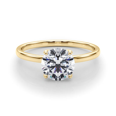 18K Yellow Gold 1 CT Round Diamond Engagement Ring