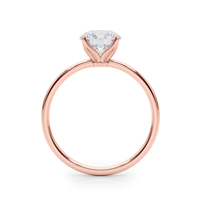14K Rose Gold 1 CT Diamond Solitaire Engagement Ring