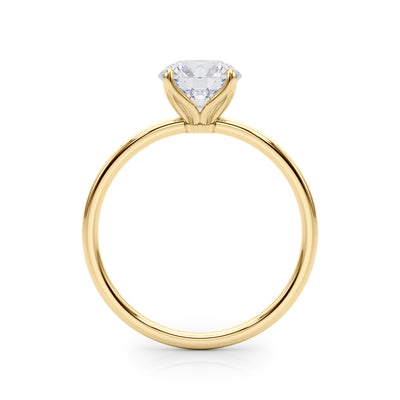 18K Yellow Gold 1 CT Round Diamond Engagement Ring