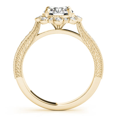 14K Yellow Gold 1 CT Diamond Halo Engagement Ring