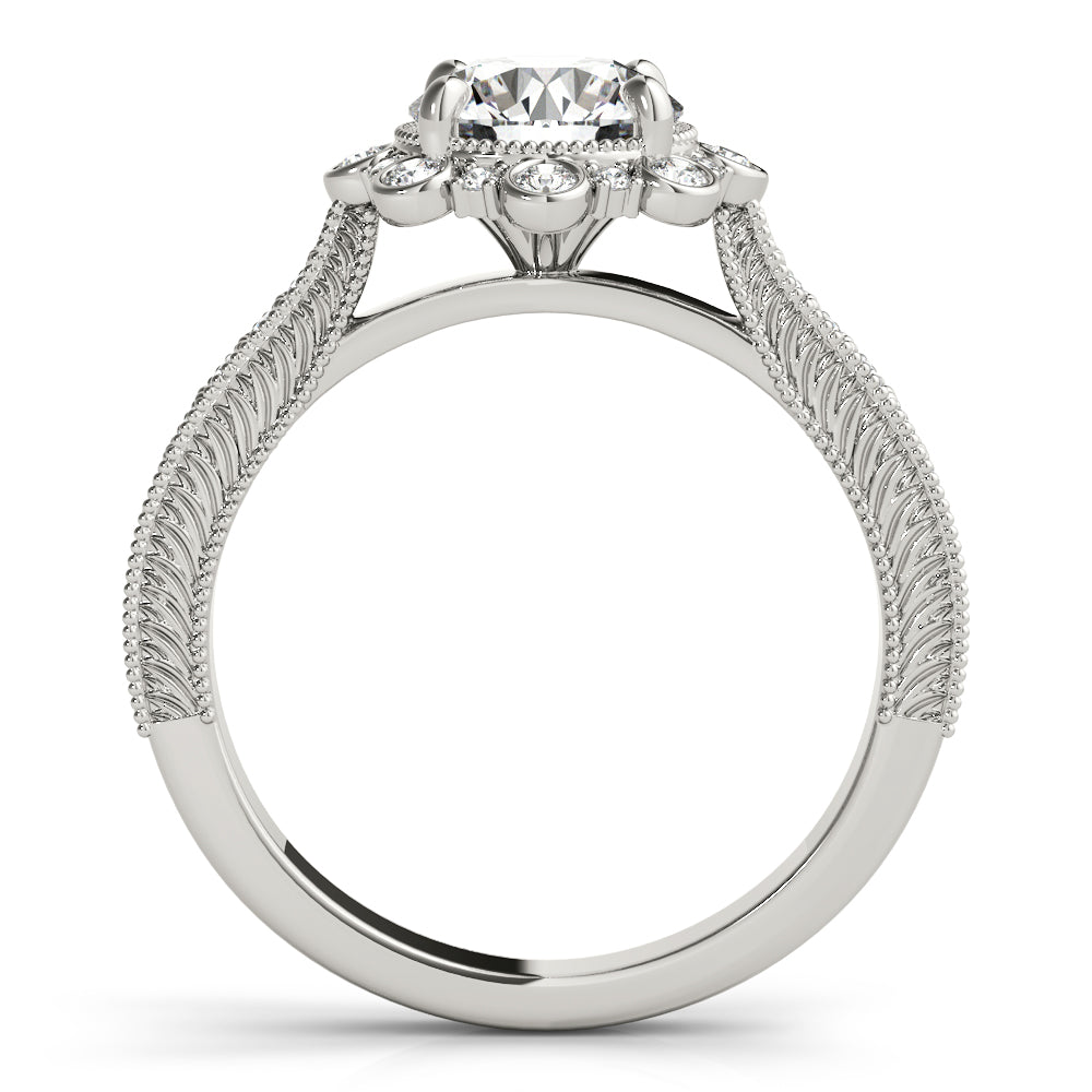 Round Diamond Halo Engagement Ring