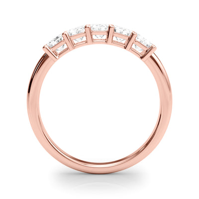 14K Rose Gold Emerald Diamond Wedding Ring