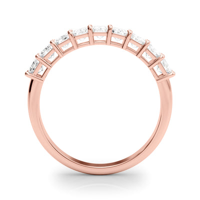 18K Rose Gold Emerald Diamond Wedding Ring