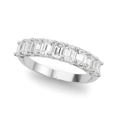 Multi-Diamond Emerald Cut Wedding Ring