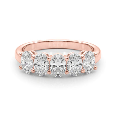 18K Rose Gold Oval Diamond Wedding Ring