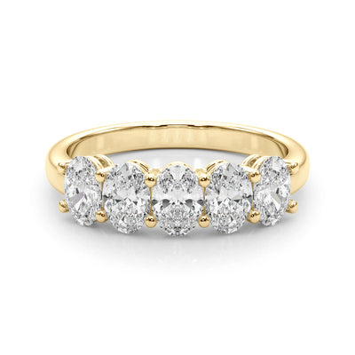 18K Yellow Gold Oval Diamond Wedding Ring