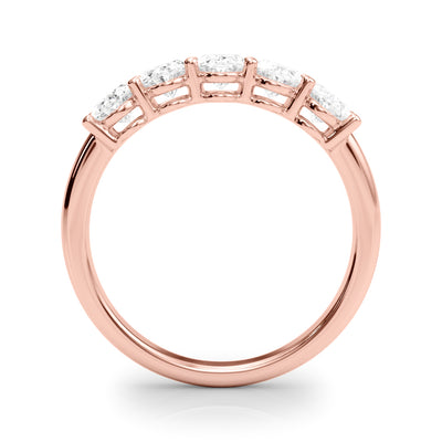 18K Rose Gold Oval Diamond Wedding Ring