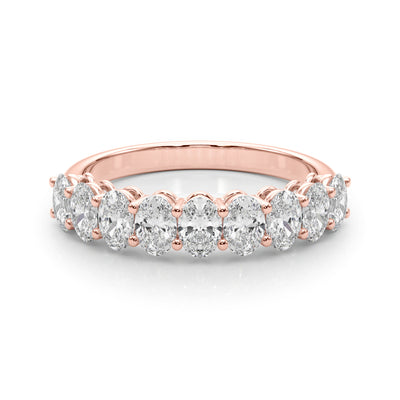 14K Rose Gold Oval Diamond Wedding Ring