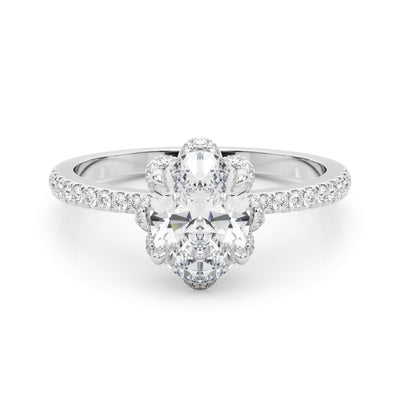 Oval Diamond Halo Engagement Ring