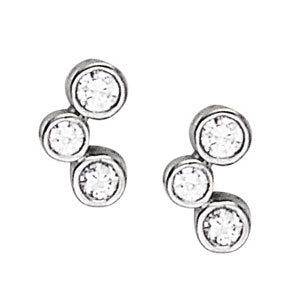 Three Stone Diamond Earring