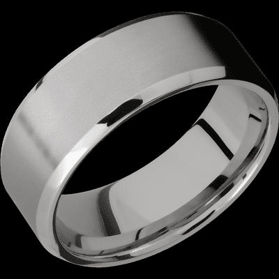 8 mm wide Beveled Titanium band.