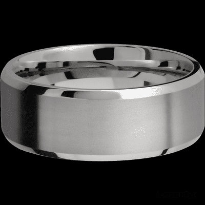 8 mm wide Beveled Titanium band.