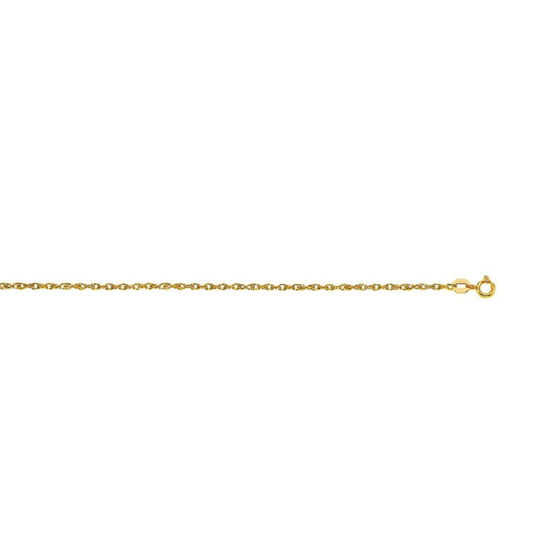 14K Gold 1.2mm Machine Rope Chain (Carded)