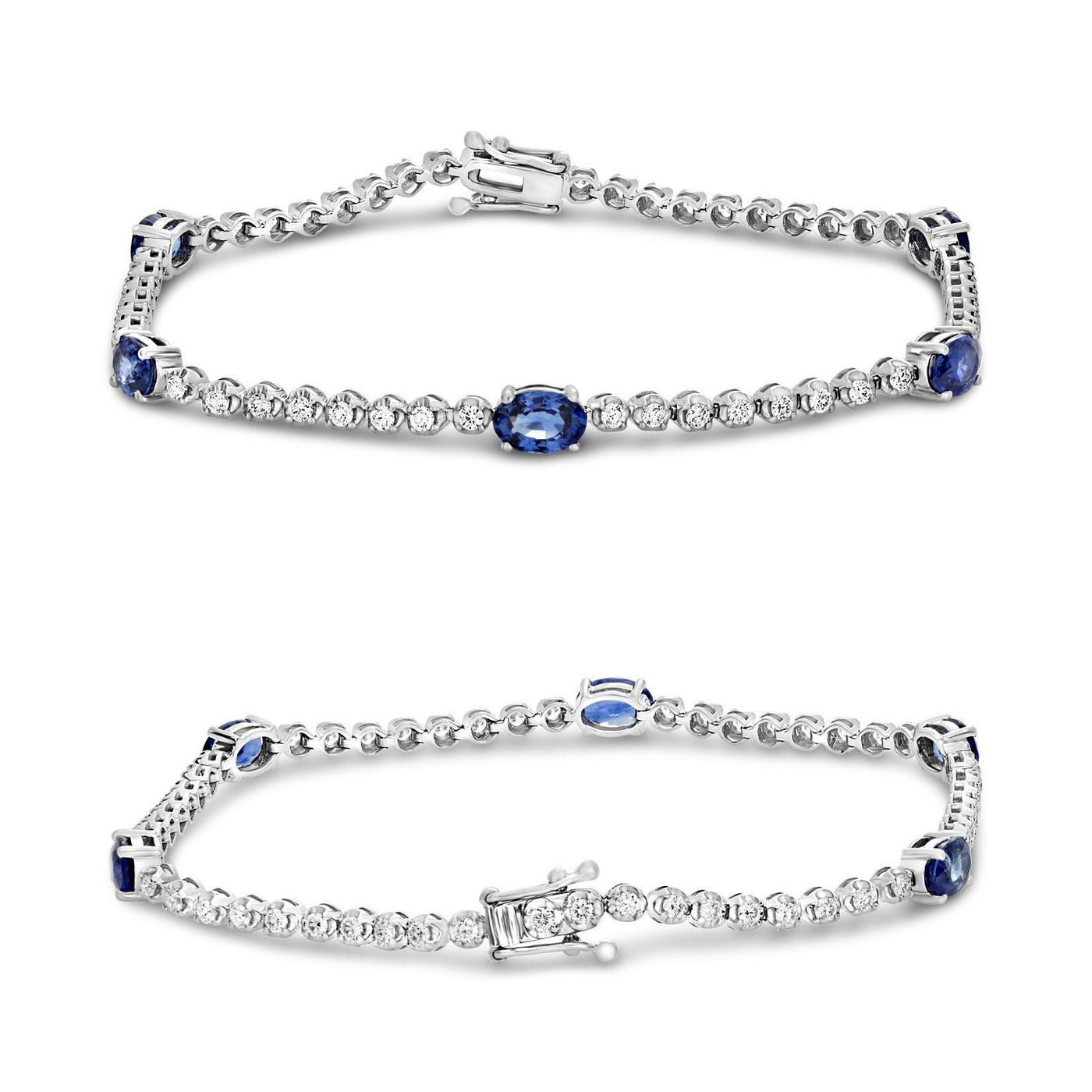 Diamond and Blue Sapphire Bracelet