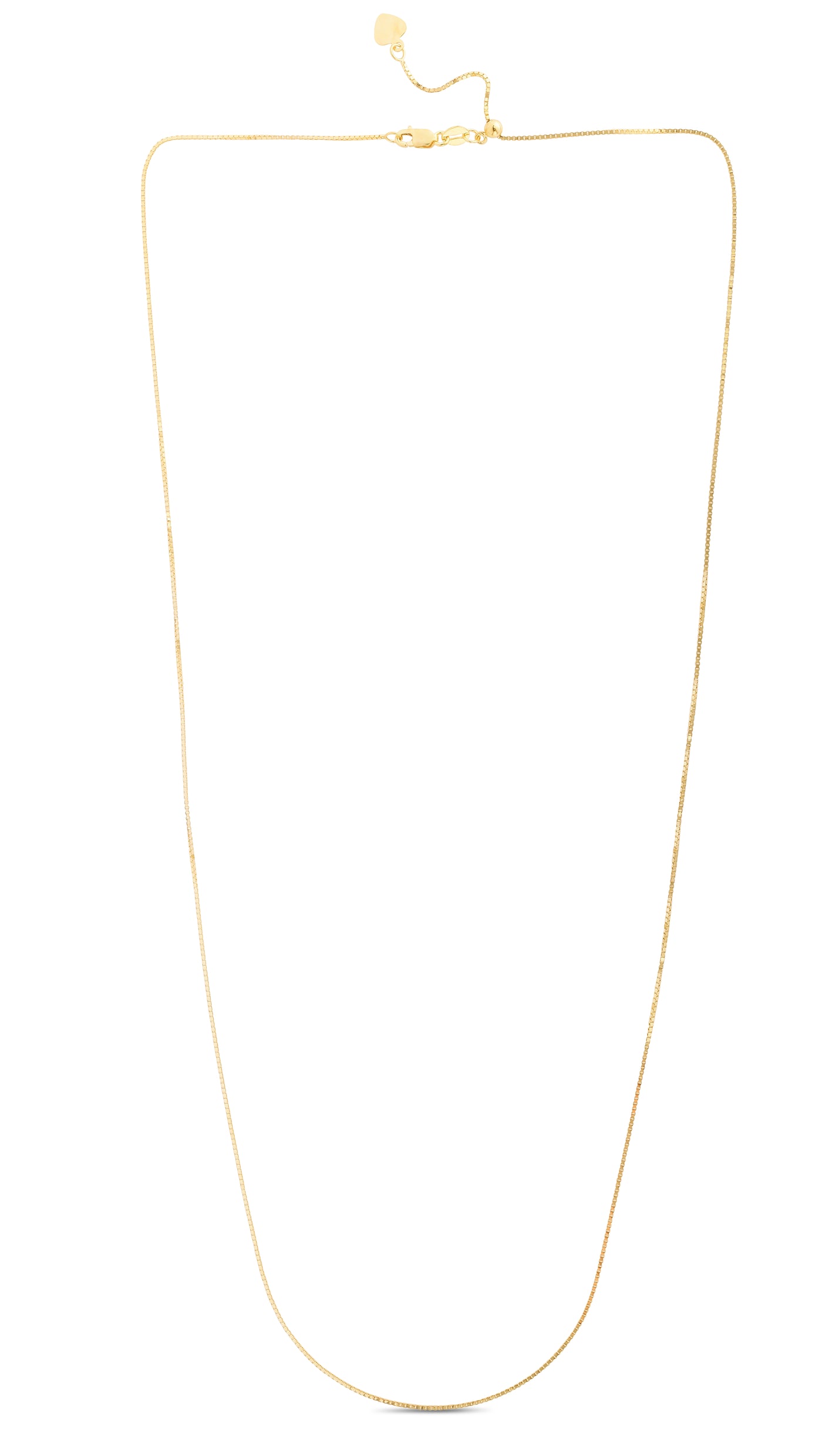 14K Gold 1.1mm Adjustable Box Chain