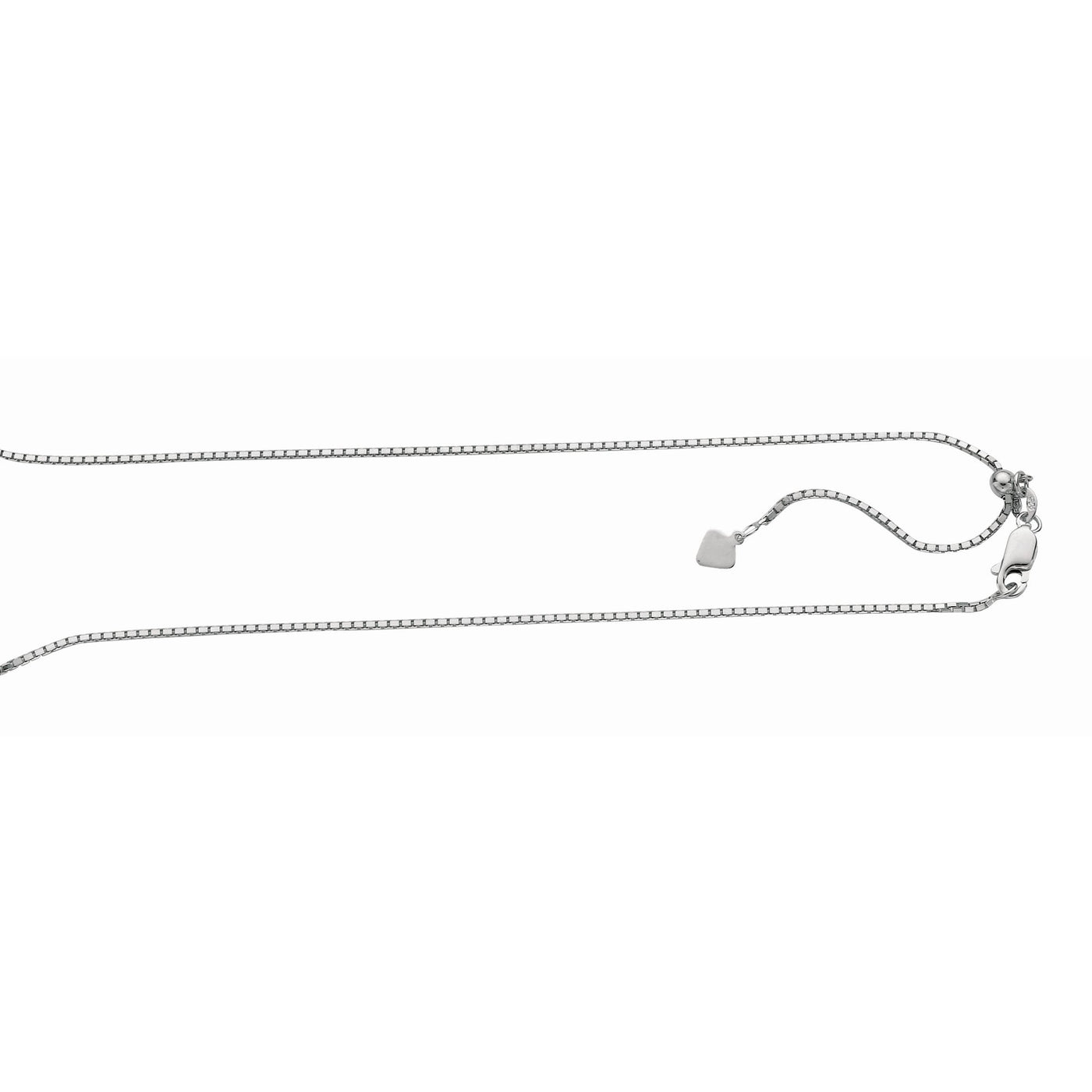 Silver 1.4mm Adjustable Box Chain