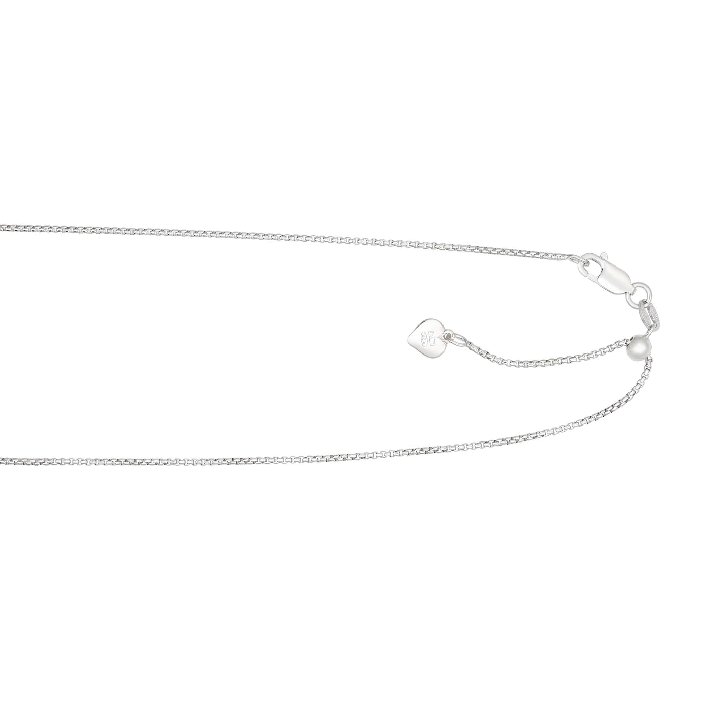 Silver 1.2mm Adjustable Round Box Chain